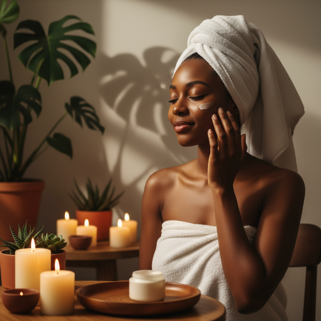 Femme africaine moment bien-être